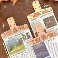 Capybara Clip de dibujos animados multiusos, materiales de aprendizaje, organizador, carpeta de almacenamiento Kawaii, suministros escolares, papelería para niños, regalo - details 1