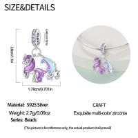 Encanto de Flamenco y Unicornio de Plata Esterlina 925 Joyería de Pulsera Original DIY para Mujeres - details 18