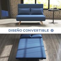 Sofá Cama Individual Sillón Cama Plegable Tapizado en Lino con Respaldo Ajustable en 5 Posiciones y Almohada Sofá Cama Pequeño para Salón 72x75x85 cm - details 12