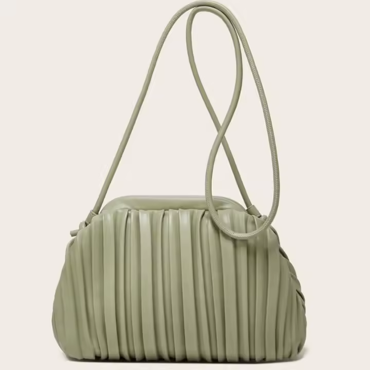 2025 nuevo bolso de nube de hombro plisado bolso de bola de masa hervida de mensajero de viento simple bolso pequeño de mujer de moda - 1