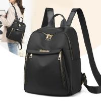 Mochila Oxford de gran capacidad para mujer, bolso de viaje Simple y portátil, color negro - details 1