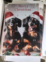 Calendario de Adviento de Navidad 2024,con 24 encantadores colgantes de perro salchicha, adornos de árbol de Navidad para decora - details 2