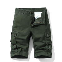 Shorts de Cargo de Algodón 100% Pantalones Cortos de Verano para Hombres Color Sólido - details 2