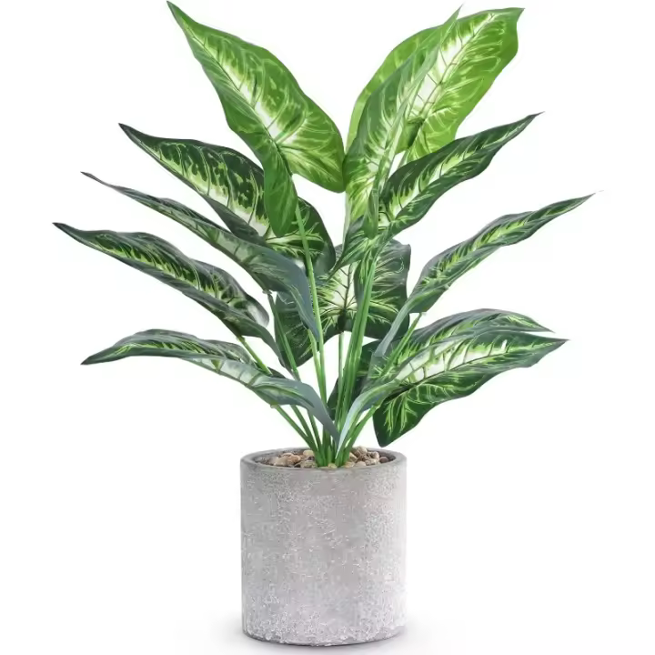 Pequeñas plantas falsas pequeñas plantas de falso tropical artificial planta de escritorio interior para la oficina en el hogar estante de cocina decoración verde - 1