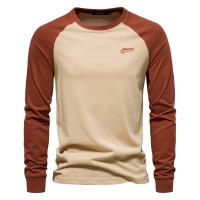 Camisetas para hombre, 100% algodón, manga larga, cuello redondo, Pactwork, camisetas informales para hombre, nuevas camisetas de diseñador de primavera, ropa para hombre - details 6