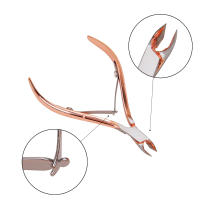 Tijeras de Uñas Set de 3 Herramientas de Manicura Accesorio de Arte de Uñas en Acero Inoxidable Para Eliminar la Piel Muerta y Recortar el Cutículas Color Rosa Oro - details 5