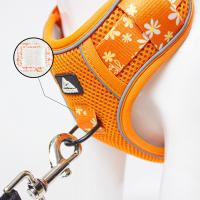 Conjunto de correa reflectante duradera para perros, arneses transpirables Anti Escape para gatos, diseño Floral, correa ajustable para el pecho para cachorros y gatos - details 8