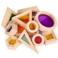 Wooden Rainbow Building Blocks for Kids