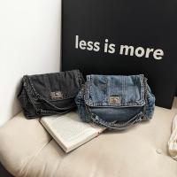 Bolso de hombro versátil y elegante de moda 2015 con correa de cadena - Casual, azul y blanco, gran capacidad, correa fija, forro de poliéster, bolso de mano - details 6