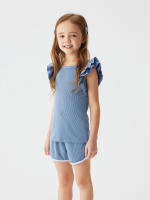 Conjunto De Verano Para Bebé Niña 2024 Shorts Y Camiseta Cómodo Transpirable Ropa De Casa Estilo Casual Sin Mangas Cuello Redondo - details 13
