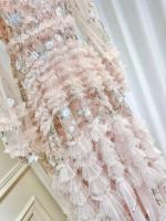 Verano otoño moda wer bordado encaje vestido de noche para graduación mujeres manga larga capas borde de oreja de madera Midi vestidos de fiesta - details 1