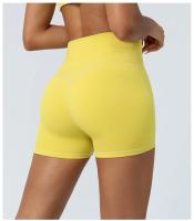 Pantalones cortos ajustados de cintura cruzada, Shorts de secado rápido para gimnasio, Yoga, levantamiento de cadera, elásticos, cintura alta, correr, Fitness - details 5