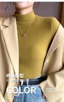 Elegante Suéter de Medio Cuello de Punto para Mujer 2025 Moda Coreana Tops de Punto con Mangas Largas - details 6