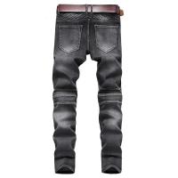 Nuevos pantalones vaqueros de motociclista Vintage de retazos para hombre, pantalones vaqueros de ciclismo elásticos rectos ajustados de Hip Hop, pantalones de calle de moda para hombre - details 7