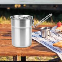 Caldera de agua para mochila, taza de acero inoxidable de 1l con asa doblada, olla de Camping, taza de Camping para cocina dom - details 3