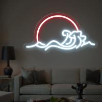 Amanecer puesta de sol onda neón Led luces de señal hogar sala de juegos dormitorio boda fiesta decoración de pared regalos de cumpleaños USB neón LED - details 4