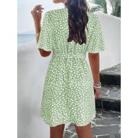 Vestido estampado con cuello en v para mujer, moda de verano - details 3