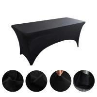 Manteles de Lycra de 6 pies, cubiertas de mesa de cumpleaños de hotel de boda de alta elasticidad para plegables de 4 pies, 5 pies, 6 pies y 8 pies - details 1