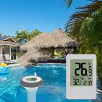 Termómetro inalámbrico flotante para piscina, dispositivo con Monitor de temperatura interior, reloj para estanque, bañera de hidromasaje y Acuario - details 11