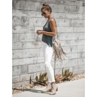 Vaqueros retro de mezclilla para mujer, pantalones pitillo blancos de cintura alta, estilo coreano, en oferta - details 3