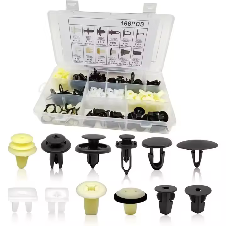 166pcs Clips de Retención de Auto Grommets de Nylon Más Populares Clips de Retención de Coche Compatibles con Parachoques, Rejilla de Parachoques, Clips de Puerta - 1
