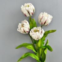 Diseño de escena, ramas de tulipán artificiales de PU, Festival de tacto Real, tallo de tulipán rococó, recuerdo de fiesta de flor de tulipán de imitación hecho a mano - details 4