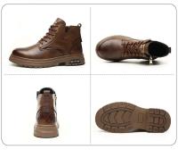 Botas de trabajo negras impermeables y antideslizantes para hombre y mujer, calzado de seguridad antiperforación, calzado deportivo con punta de acero - details 12