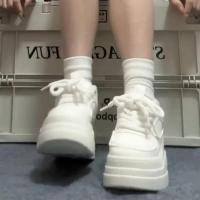 Zapatillas transpirables de moda para mujer estilo sual con cordones de cinturón grueso - details 9
