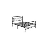 135 x 190 cm Cama Individual Doble de Metal para Adultos Gran Espacio Moderna Lamas Blanco - details 11