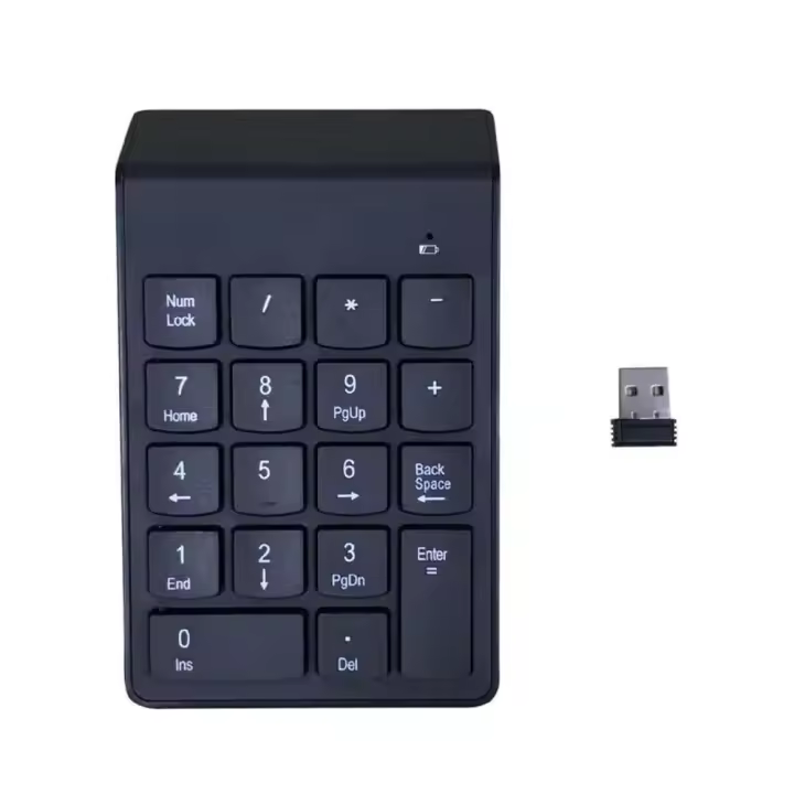 Teclado numérico inalámbrico USB de tamaño pequeño, 2,4 Ghz, teclado numérico de 18 teclas para caja de contabilidad bancaria, portátiles y tabletas - 1