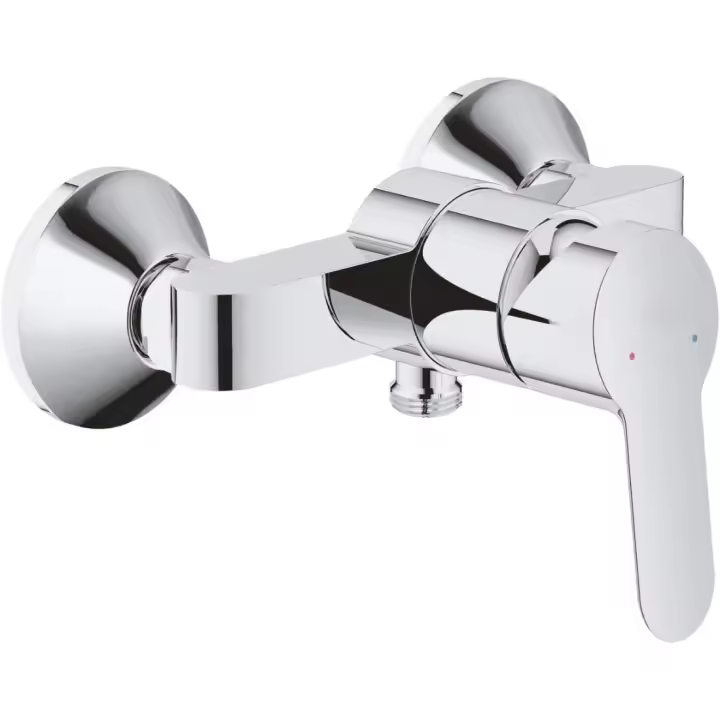 Grifo de baño, Mezclador monomando de ducha, Válvula de retención integrada, Cromo - 1