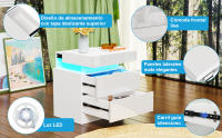 Rcynview  Mesa de Noche con Luz LED Madera, Suave, 16 Colores Ajustables, Enmontaje Requerido, Muebles y Organización - details 12