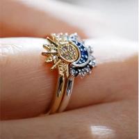 Anillo ajustable de plata con diamantes de imitación para pareja, joyería para el Día de San Valentín, anillo Celestial para niñas, 1 piezas-20 piezas - details 0