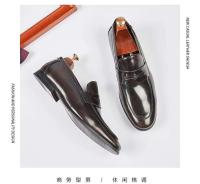 Cubierta de pie cruzada de cuero de estilo británico para negocios y ocio directo para hombres - details 8