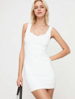 Vestido de estilo simple y elegante para mujeres con cintura alta y falda corta con tirantes finos - details 3