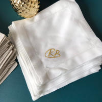 12 Piezas Servilleta de Cóctel de Lino Servilleta de Cóctel Servilletas de Bebidas para Cena Fiesta Tela de Algodón de Lino 8 "x 8" (20x20 cm) - details 7