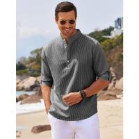 Camisa de manga larga para hombre, abrochada camisa recta, estilo piña, blusa informal - details 1