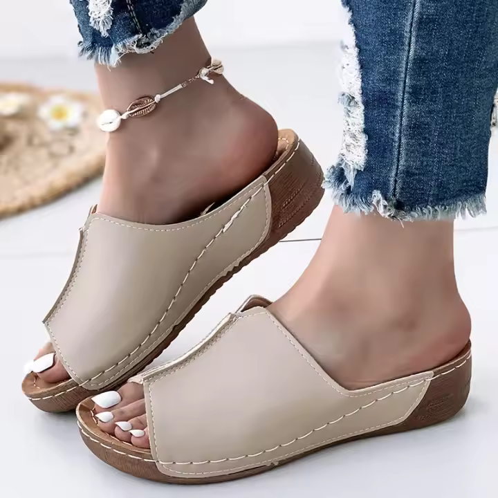 Sandalias de Verano Deslizables para Mujer Zapatillas de Pisa Casuales con Tacón de Cuña para Caminatas y Fiestas - 1