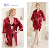 Pijama de Seda para Verano Talla Grande, Manga Seven-cuartos, Diseño Suelto - details 11