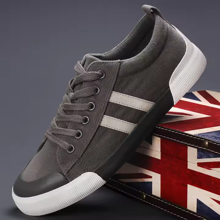 Zapatos Casuales para Hombres de Lona Ligera y Transpirable Versátiles con Cordones de Tacón Bajo - 1