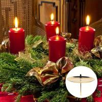 4 Uds corona 8 cm soporte de Metal de Adviento plato de vela de Navidad con decoración de mesa negra con punta - details 7
