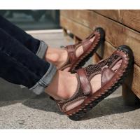 Sandalias de cuero para hombre, zapatos informales antideslizantes, cómodos, transpirables, para playa, talla grande 38-48 - details 28