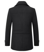 Chaqueta de lana informal de negocios ajustada con un solo pecho de color sólido de invierno cortavientos de mezcla chaqueta cortavientos de lana para hombre chaqueta para hombre abrigo - details 13