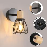 Luz de Pared de Metal Goeco Diseño de Aplique de Pared Industrial Lámpara de Pared Decorativa Ajustable de Madera Eficiencia Energética Iluminación Interior Decorativa - details 3
