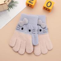 1 par de guantes tejidos para niños, manoplas cálidas de invierno con dedos completos para niños y niñas, guantes suaves con dibujos animados bonitos para niños de 3 a 10 años - details 2