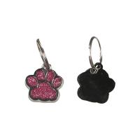 Etiquetas para perros y gatos con estampado de pata de perro y gato, colgante personalizado exquisito con purpurina para mascotas con gancho, Collar antipérdida para mascotas, colgante con etiqueta para cachorro - details 1