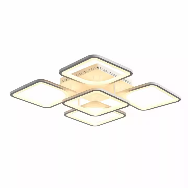 Plafón cuadrado acrílico -GOECO-blanco 4+1 focos 600*600 61W luz exterior luz cálida - 1