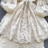 Francia elegante Vintage Palacio noche mujeres bordado fajas Vestido corto de fiesta diseño femenino Casual ropa de vacaciones nuevo - details 17