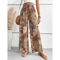 Pantalones de pierna ancha para mujer, cintura alta, elásticos, estéticos, elegantes, elegantes - details 1