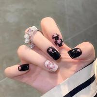 Caja de 24 piezas uñas removibles estilo corto parches uñas postizas uñas tabletas - details 21